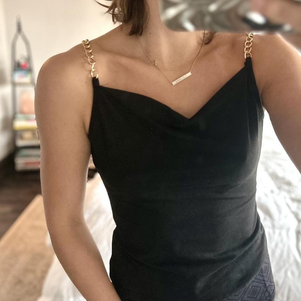 SHEIN Women's Black and Gold Vest
